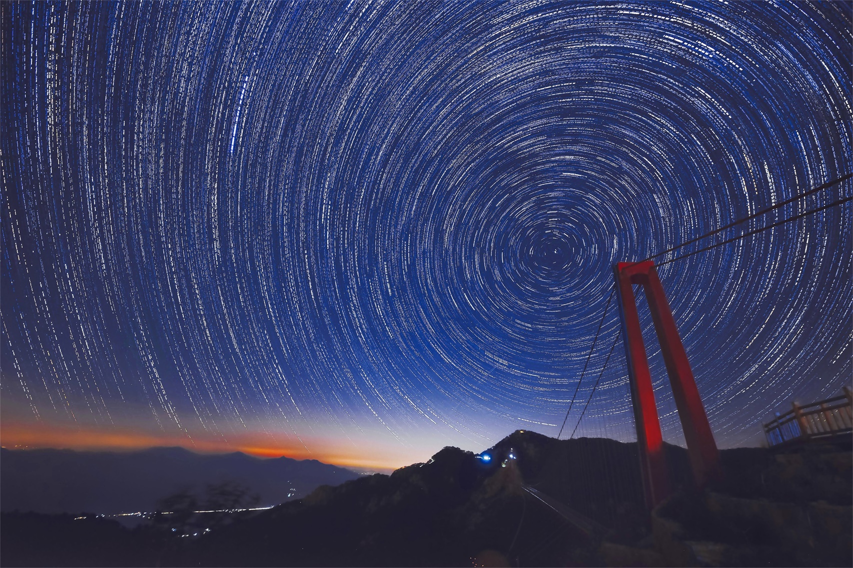 星軌拍攝 沂蒙山索橋